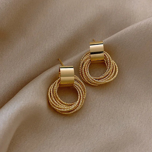 Metal  Multiple Circle Earrings,